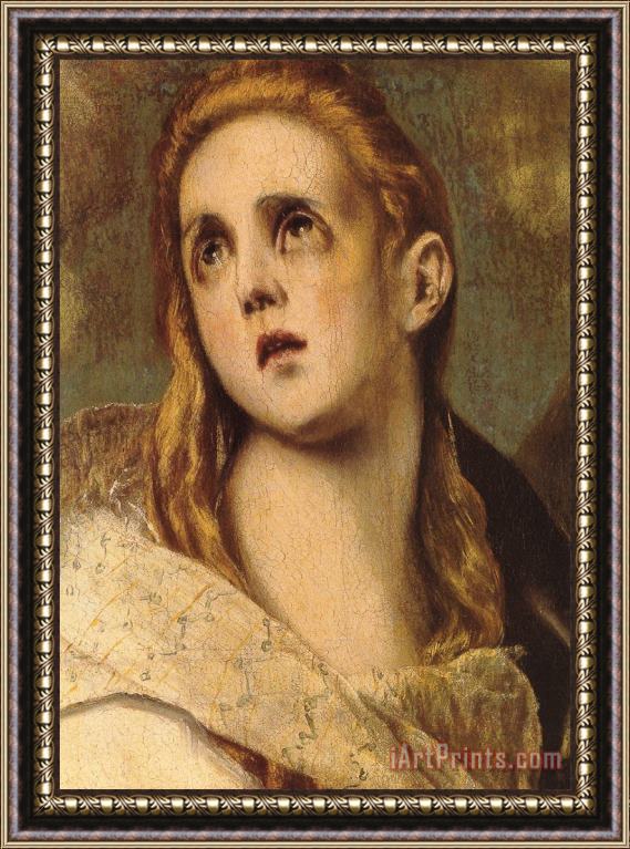 El Greco The Penitent Magdalene [detail] Framed Print